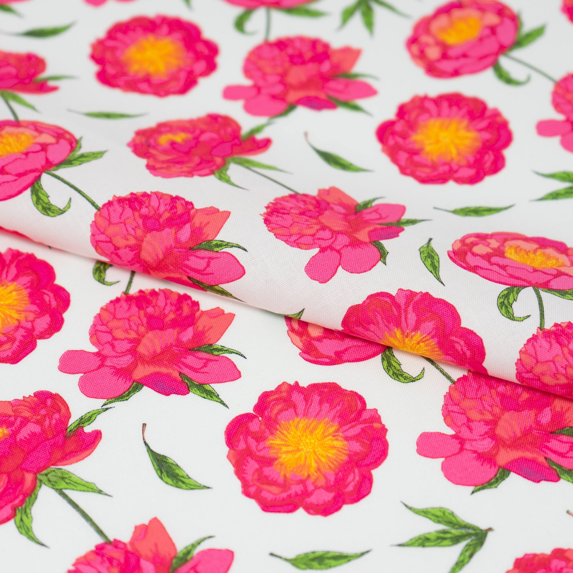 SINGER Pink Floral Cotton Fabric